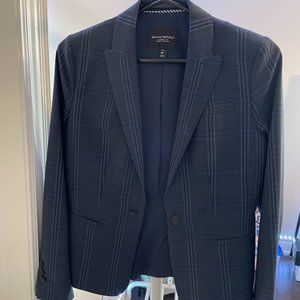Banana Republic Navy Blue Plaid Blazer